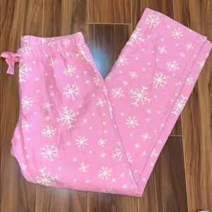 XS Old Navy 100% cotton flannel pink snowflake pajama pants
